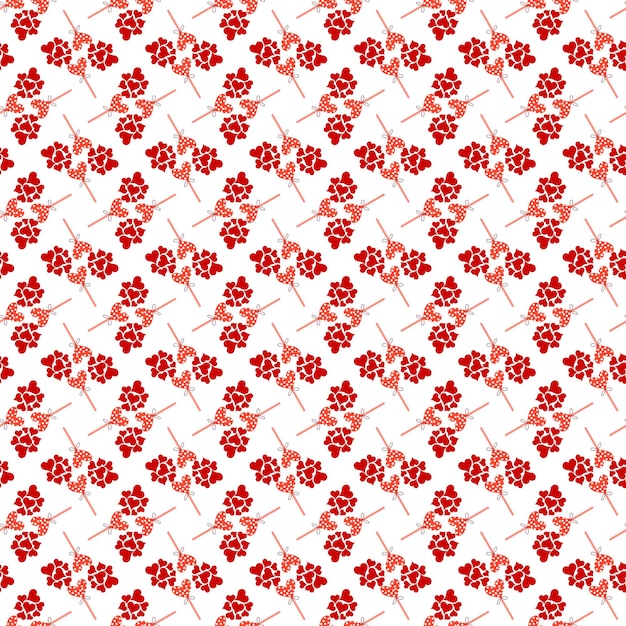 Diseño de patrones sin costuras de corazones de San Valentín