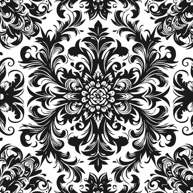 Diseño de patrones sin costuras decorativos y elegantes con fondo blanco