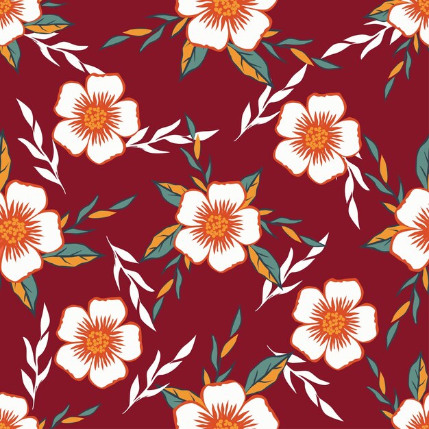 Diseño de patrones sin costuras florales para textiles de moda fondos gráficos y artesanías