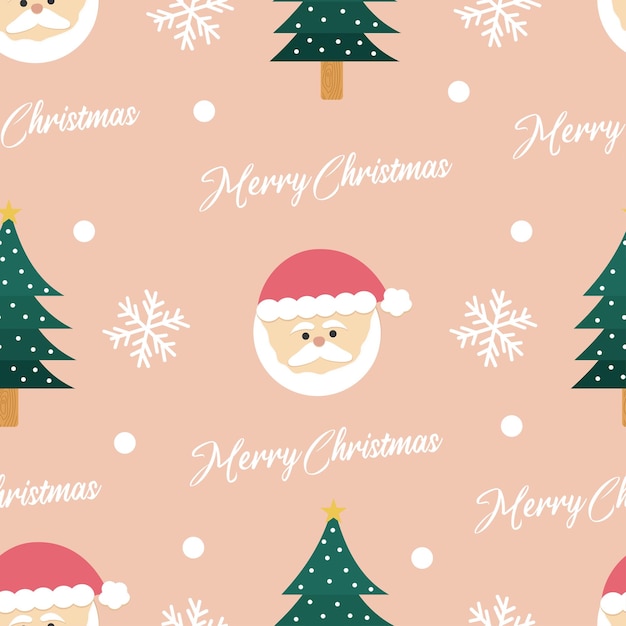 Diseño de patrones sin costuras de Navidad dibujados a mano estilo kawaii lindo