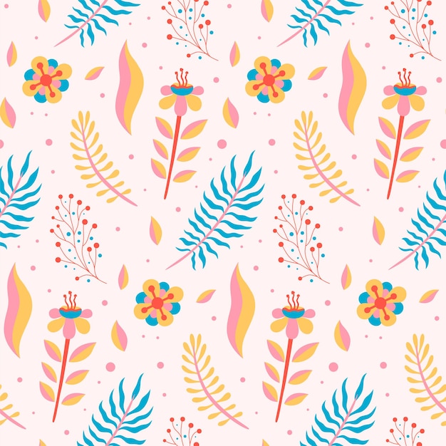 Diseño de patrones sin costuras del vector de flores de primavera
