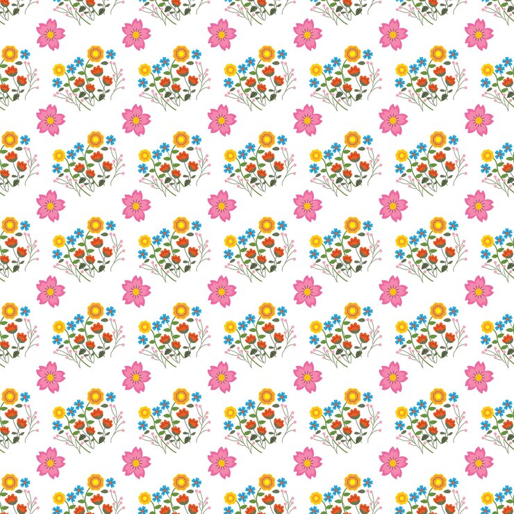 Diseño de patrones dibujados a mano para la temporada de primavera