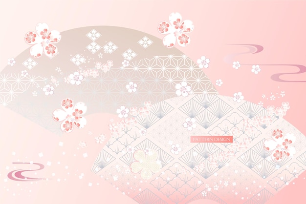 Diseño de patrones de estilo floral japonés moderno