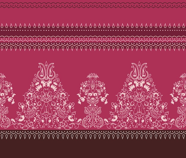 Diseño de patrones de estilo paisley de parte de la frontera