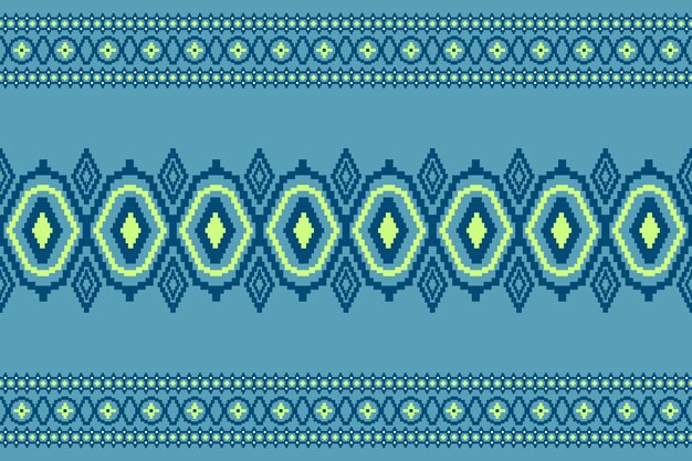 Diseño de patrones étnicos de Ikat y tradición geométricos sin costuras para textura y fondo