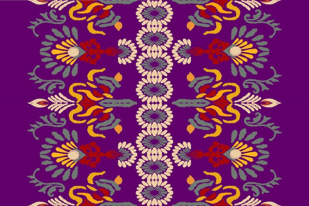 Diseño de patrones étnicos tradicionales de Ikat para papel tapiz de alfombra de fondo amarillo claro envoltura de ropa