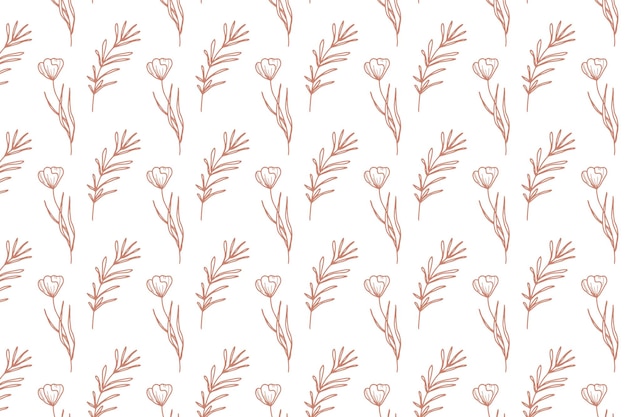 un diseño de patrones sin fisuras de arte de línea de flor simple y elegante