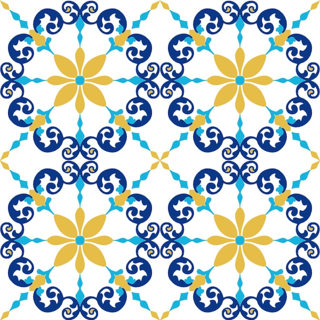 Diseño de patrones sin fisuras de azulejos con fondo de motivos coloridos