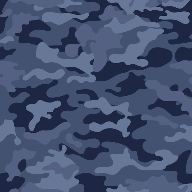 Diseño de patrones sin fisuras de camuflaje militar azul