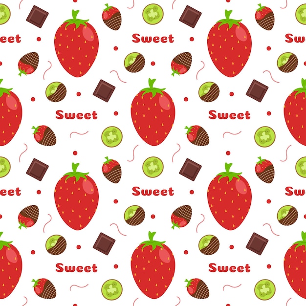 Diseño de patrones sin fisuras de chocolate con decoración Choco en plantilla Ilustración de dibujos animados dibujados a mano