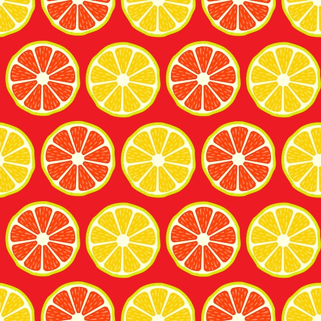 Diseño de patrones sin fisuras de combinación de rodaja de pomelo naranja