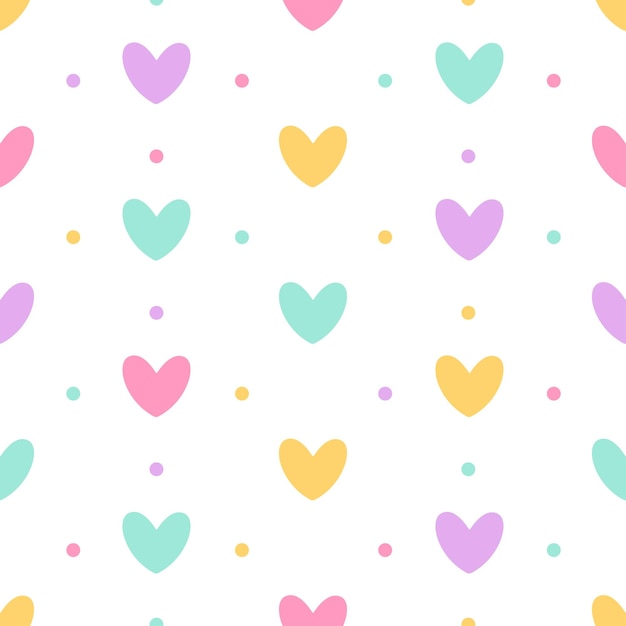 Diseño de patrones sin fisuras de corazones para papel de regalo de tela textil