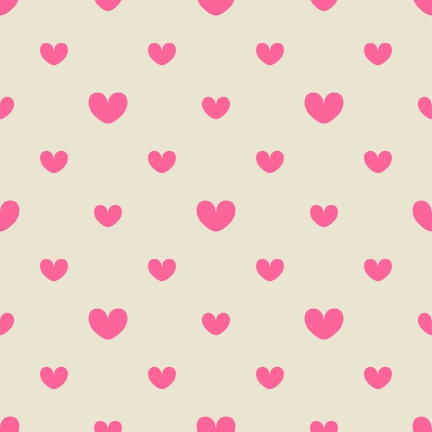 Diseño de patrones sin fisuras de corazones rosas para el Día de San Valentín, tarjetas de invitación, papel de regalo, textiles, decoraciones de boda. ilustración vectorial