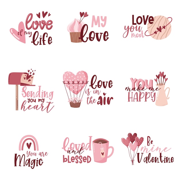 Diseño de patrones sin fisuras para el día de San Valentín Vector Ilustración