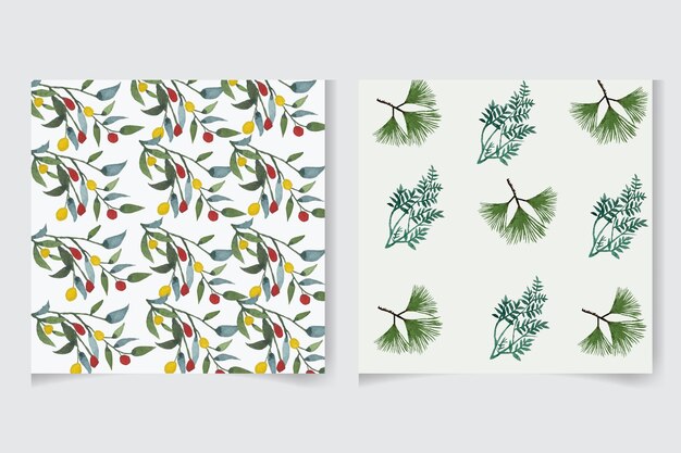 Diseño de patrones sin fisuras florales acuarela verde con composición de hojas y ramas de flores