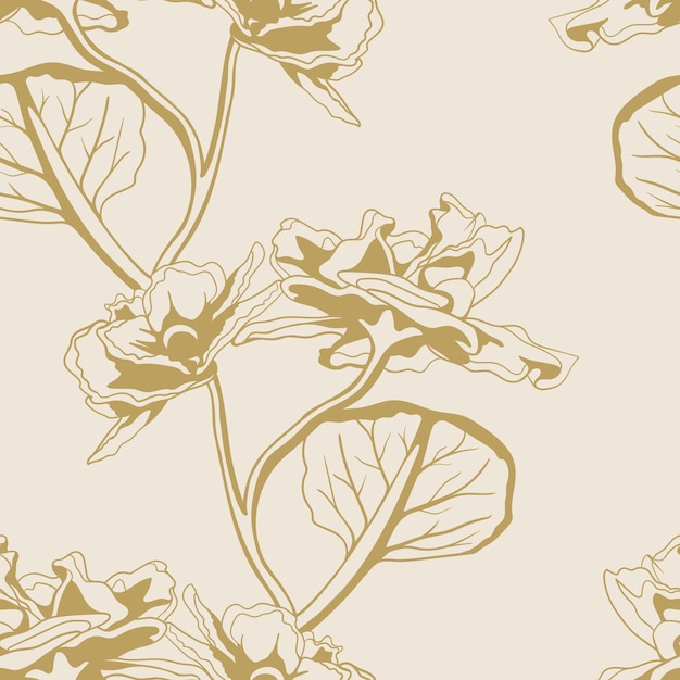 Diseño de patrones sin fisuras florales para tela o papel tapiz estampado flor vector textil decoración naturaleza fondo