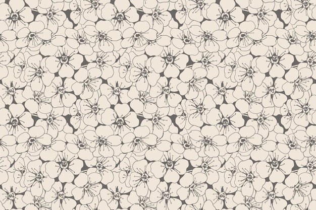 Diseño de patrones sin fisuras florales para tela o papel tapiz estampado Flor vector textil decoración Naturaleza fondo