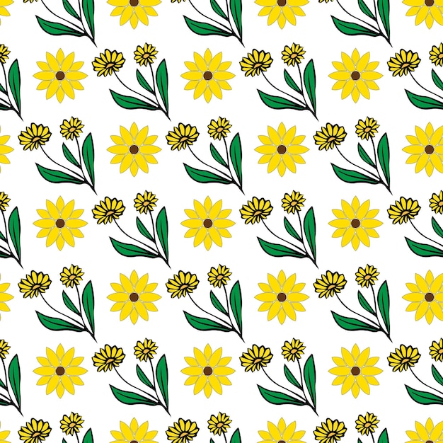 Diseño de patrones sin fisuras de flores y hojas de caléndula