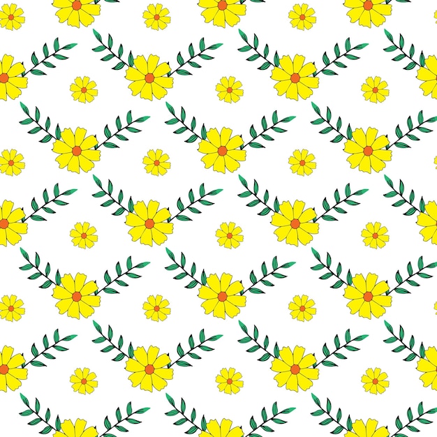 Diseño de patrones sin fisuras de flores y hojas de caléndula