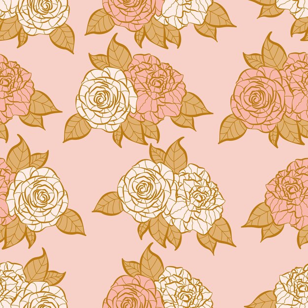 Diseño de patrones sin fisuras de flores rosas tropicales modernas Patrón sin fisuras con flores de primavera