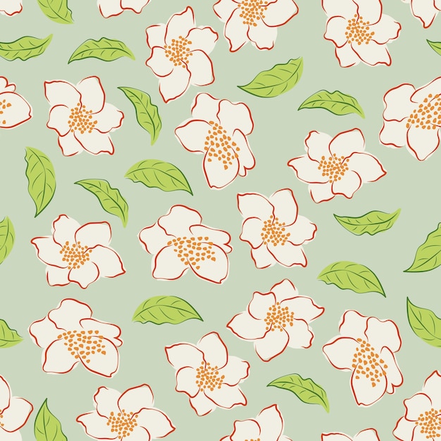 Diseño de patrones sin fisuras de flores tropicales modernas patrón sin fisuras con flores de primavera y hojas