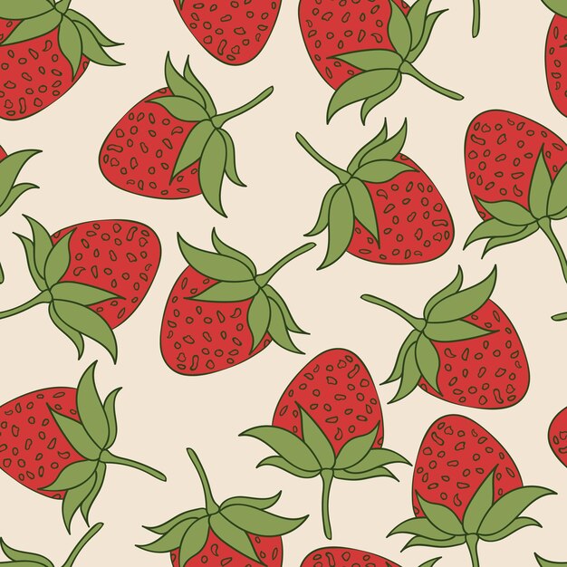 Diseño de patrones sin fisuras de fresas. Hermoso fondo de bayas tropicales. Frutas tropicales