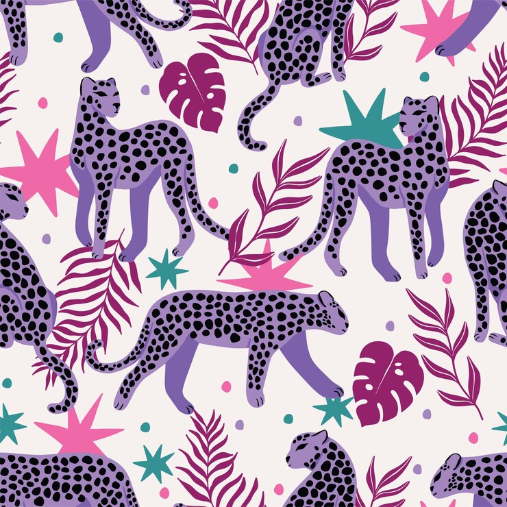 Diseño de patrones sin fisuras de guepardo púrpura