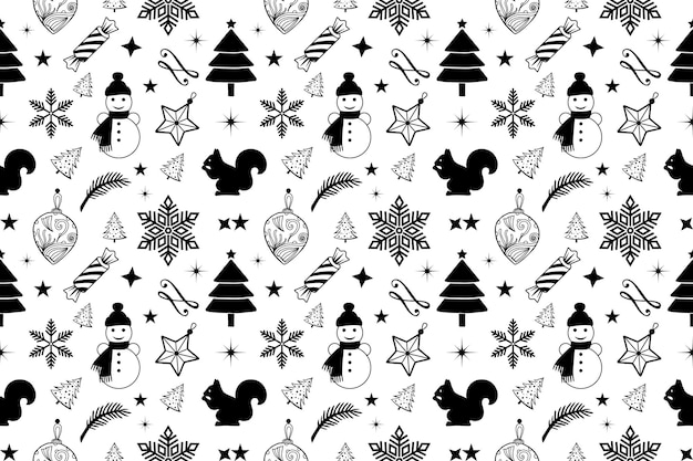 Diseño de patrones sin fisuras de Navidad. Ilustración de vector de Navidad y diseño de patrones de año nuevo.