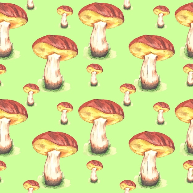 Diseño de patrones sin fisuras de setas lindo sobre fondo blanco