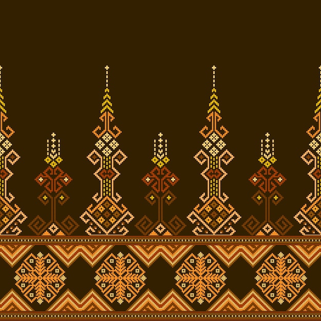 diseño de patrones sin fisuras de la torre cultural de fondo, batik, tela, ropa y envoltura.