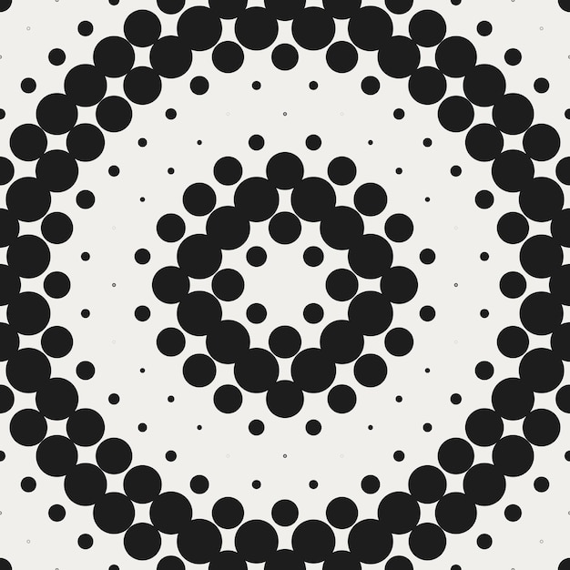 Diseño de patrones sin fisuras de vector de punto monocromo abstracto