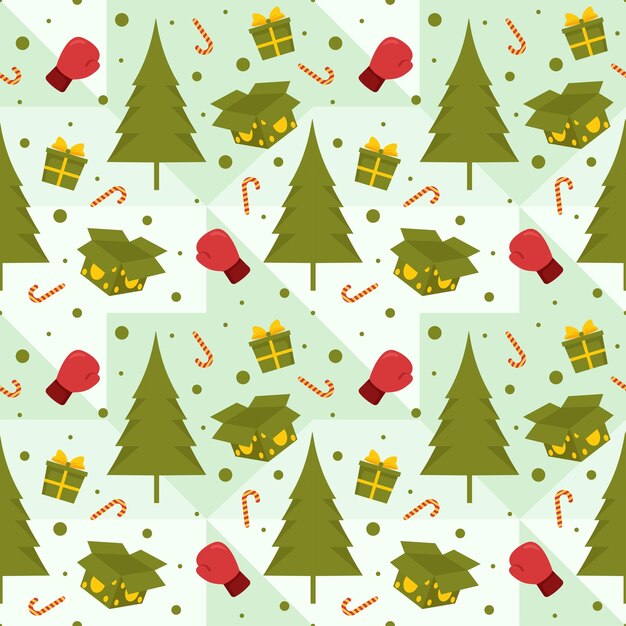 Diseño de patrones sin fisuras de venta de Boxing Day para promoción o compras en ilustración dibujada a mano