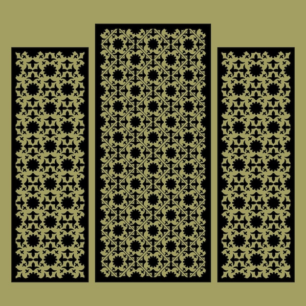 diseño de patrones florales en CNC, paquete de elementos de estencil