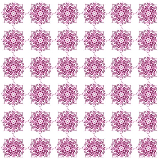 Diseño de patrones florales de mandala rosada