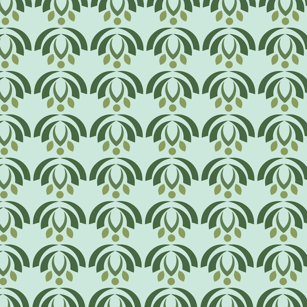 Diseño de patrones florales Un ornamento geométrico sin costuras con tonos verdes