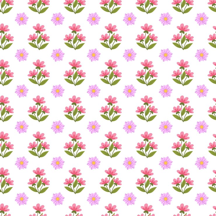 Vector diseño de patrones de flores pequeñas dibujadas a mano por vector libre