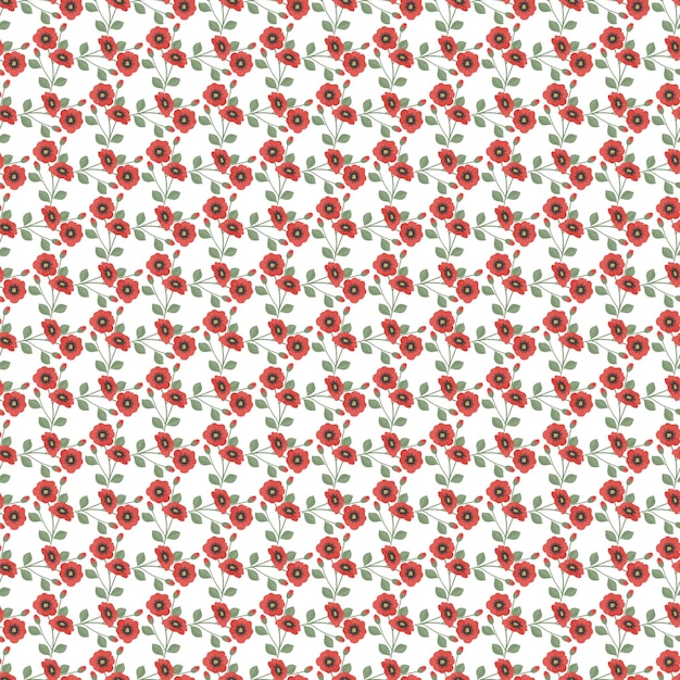 Diseño de patrones de flores pequeñas dibujadas a mano por vector libre