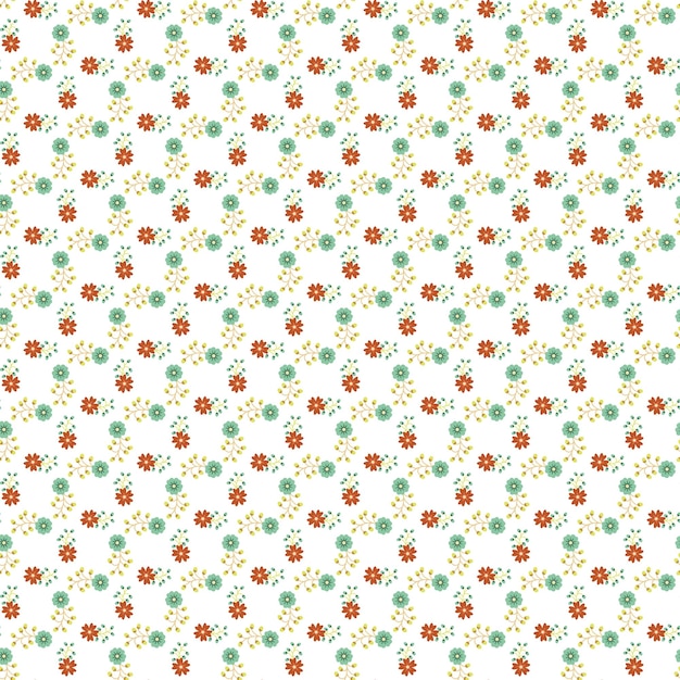 Diseño de patrones de flores pequeñas dibujadas a mano por vector libre