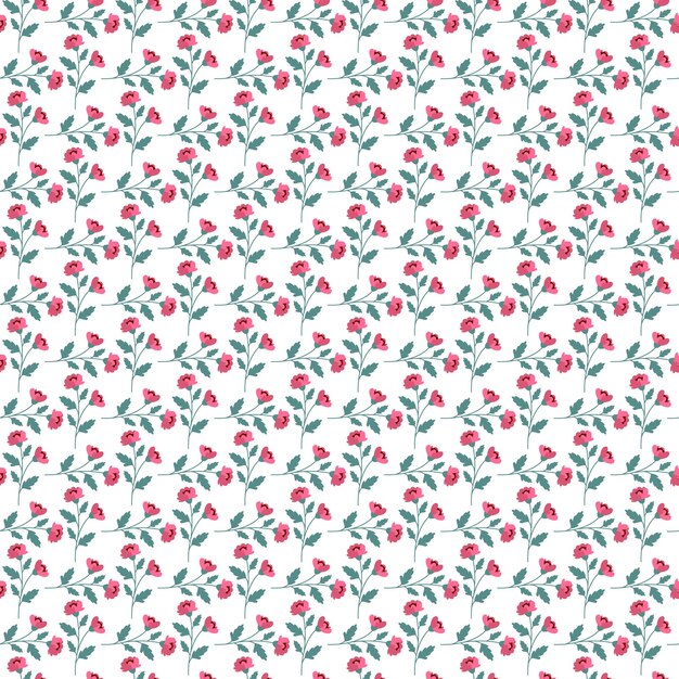 Diseño de patrones de flores pequeñas dibujadas a mano por vector libre