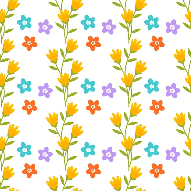 Diseño de patrones de flores de primavera vectoriales libres