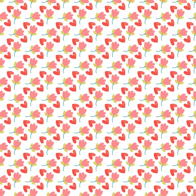 Diseño de patrones de flores de San Valentín de vector libre