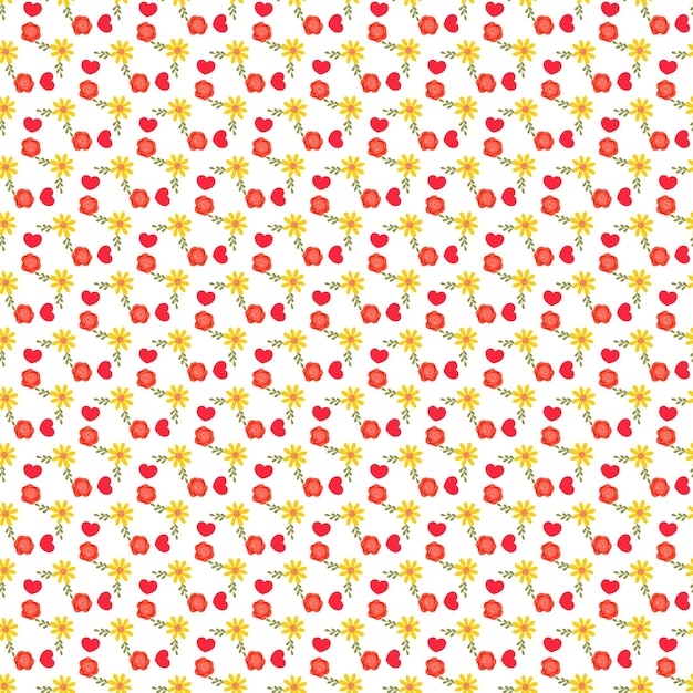 Diseño de patrones de flores de San Valentín de vector libre