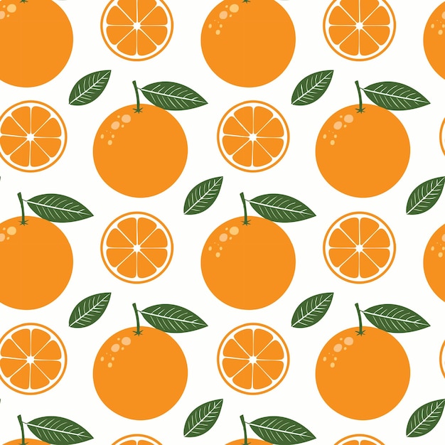 Diseño de patrones de frutas naranjas dibujadas a mano