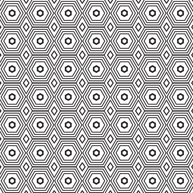 Diseño de patrones geométricos en blanco y negro sin costuras para impresión de telas