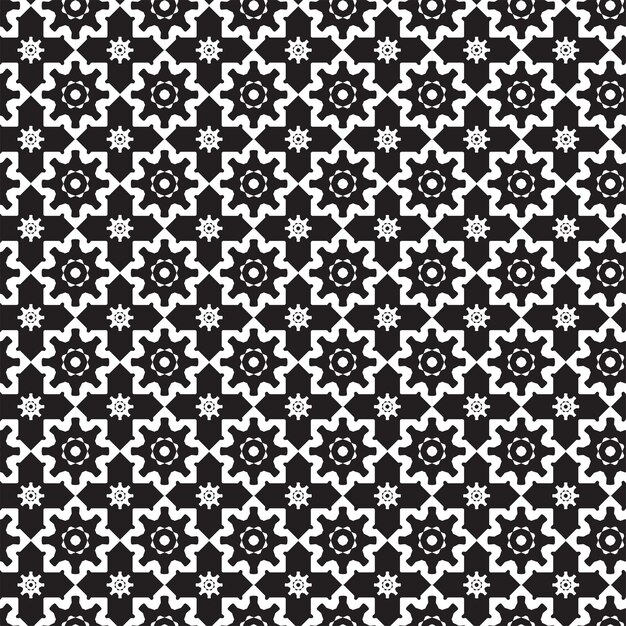 Diseño de patrones geométricos en blanco y negro sin costuras para impresión de telas