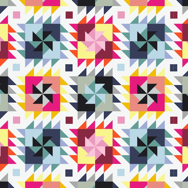 Diseño de patrones geométricos coloridos planos