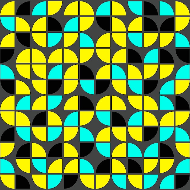 Diseño de patrones geométricos sin costuras circulares a todo color