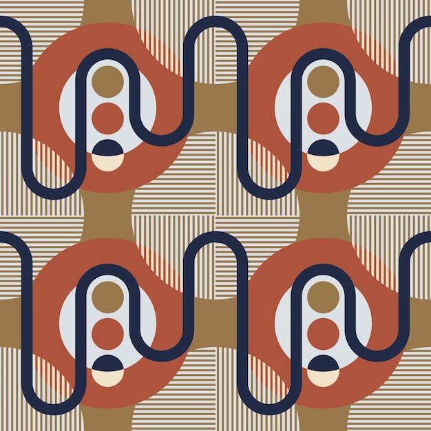 Diseño de patrones geométricos sin costuras de mediados de siglo