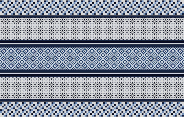 Diseño de patrones geométricos étnicos abstractos para tela de papel tapiz de alfombra de fondo o embalaje Estilo de bordado de ilustración vectorial