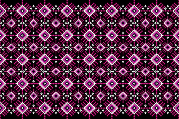 Diseño de patrones geométricos étnicos asiáticos orientales y tradicionales para textura y fondo Decoración de patrones de seda y tela para alfombras Ropa tailandesa envoltura y papel tapiz